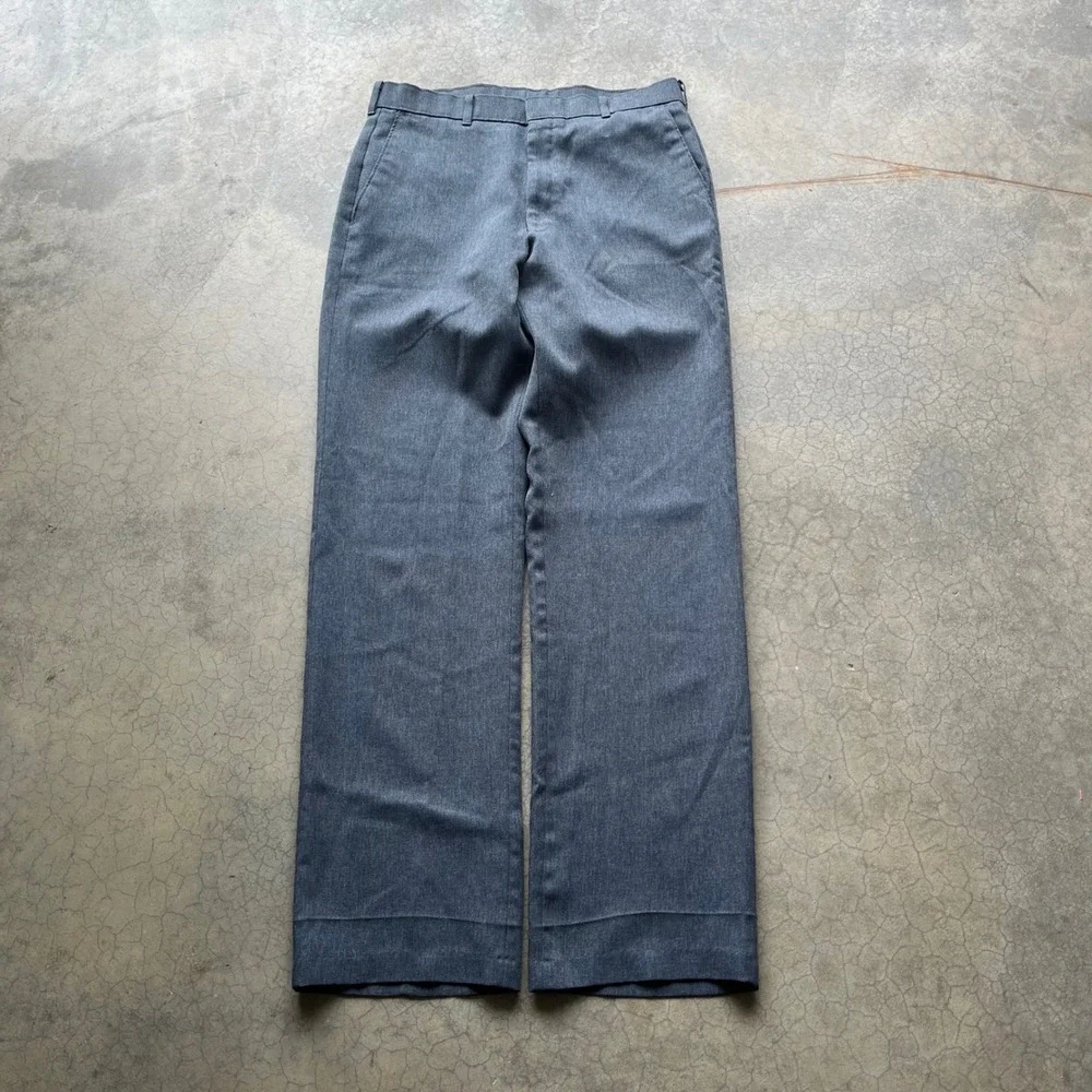 Vintage Levis Action Slacks Mens Blue Gray Straight Leg Dress Pants 32x31